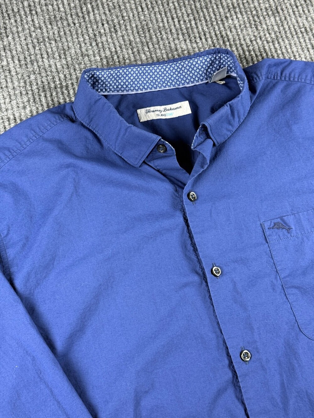 Tommy Bahama Island Zone Pima Cotton Button Up Mens XL Long Sleeve Blue Casual